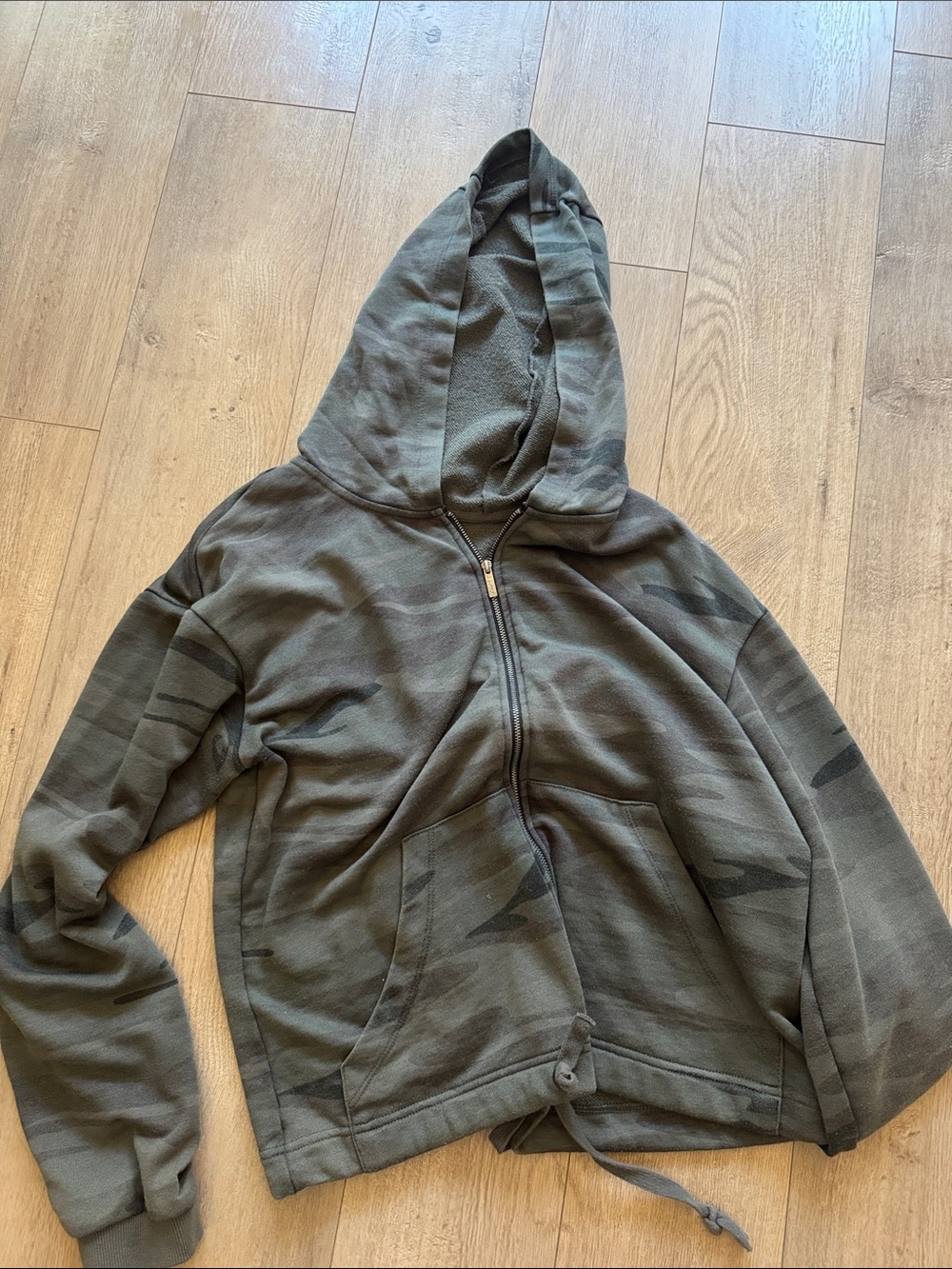 Z Supply Olive Green camo Zip Hoodie